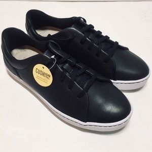 Clarks Collection Black Leather Sneakers